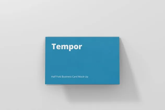 折叠型企业名片卡片平铺样机 Folded Business Card Mockup – Horizontal插图(8)