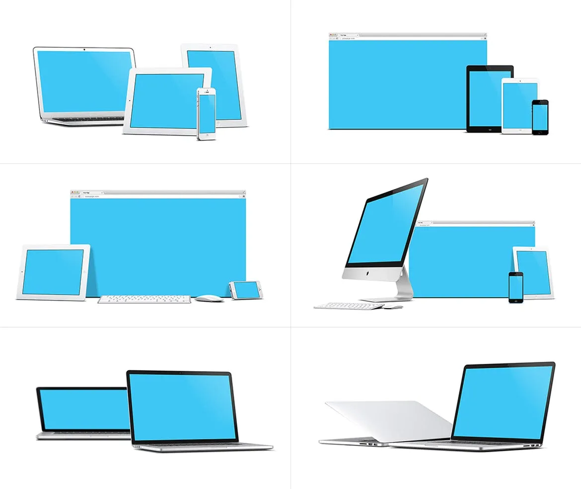 57种不同的苹果手机电脑设备VI样机展示模型mockups插图(4)