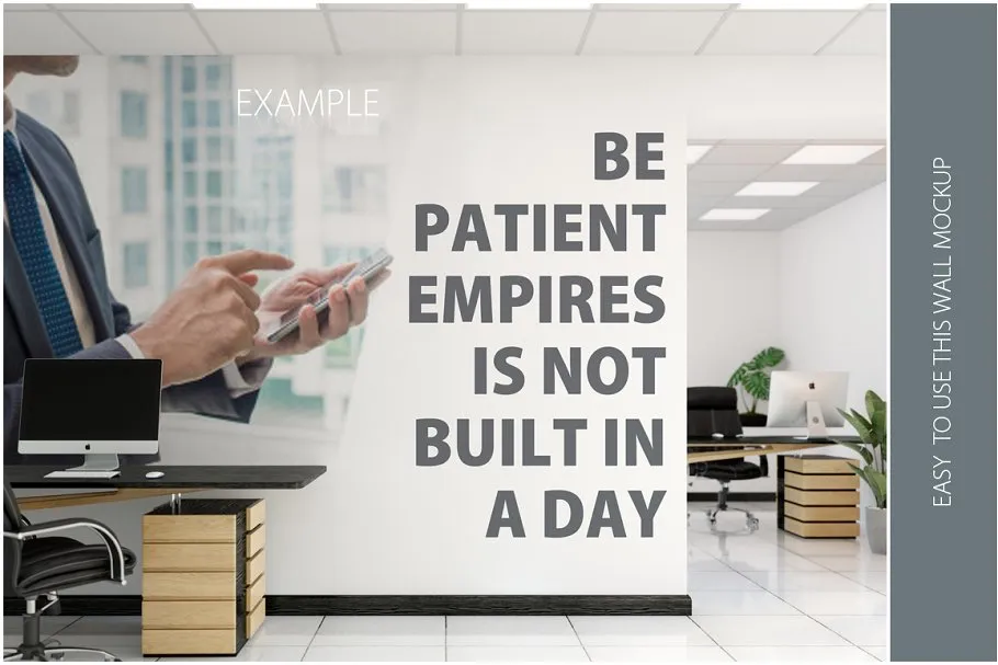 办公室墙纸设计样机模板合集 OFFICE Interior Wall Mockup Bundle插图(10)