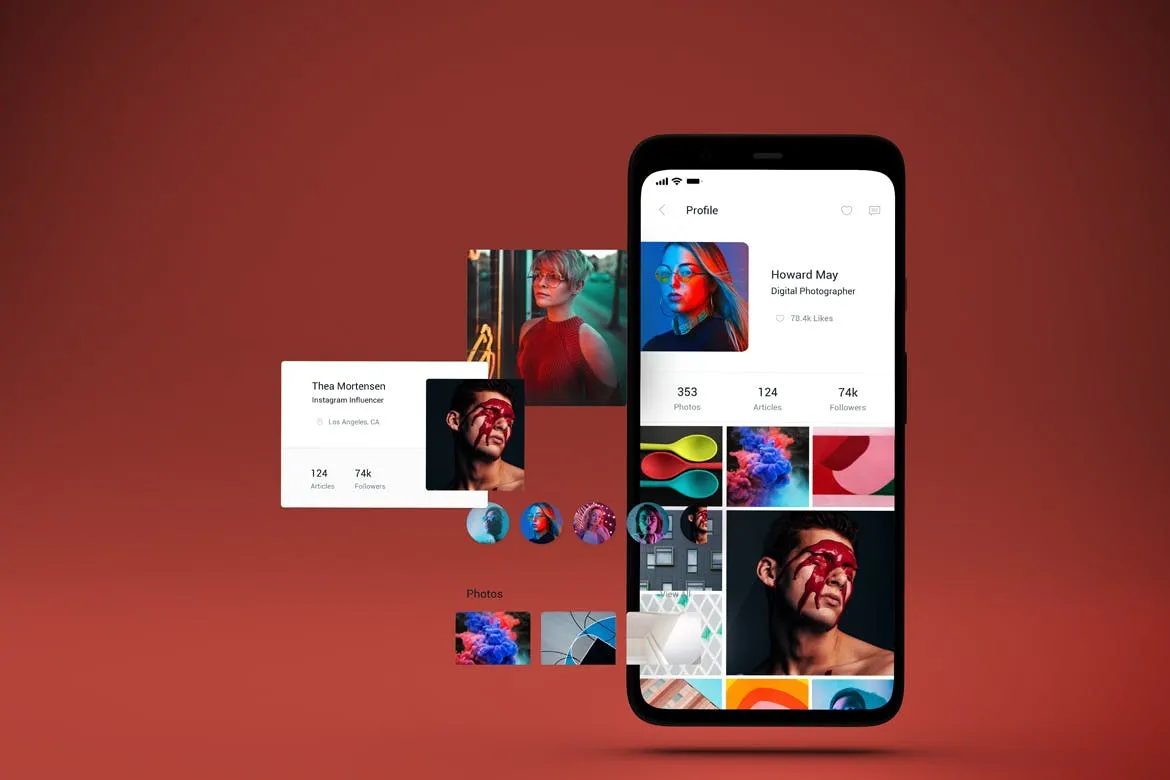 谷歌Pixel 4手机屏幕预览效果图素材库精选样机v2 Pixel 4 Mockup V.2插图(3)