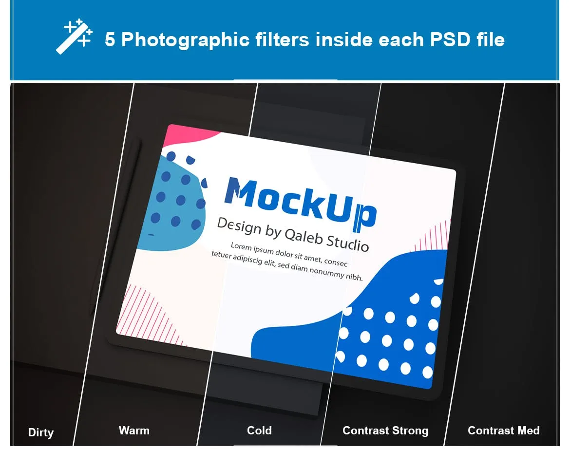 酷黑背景iPad平板电脑UI设计屏幕预览素材库精选样机模板 Dark iPad Pro V.2 Mockup插图(1)