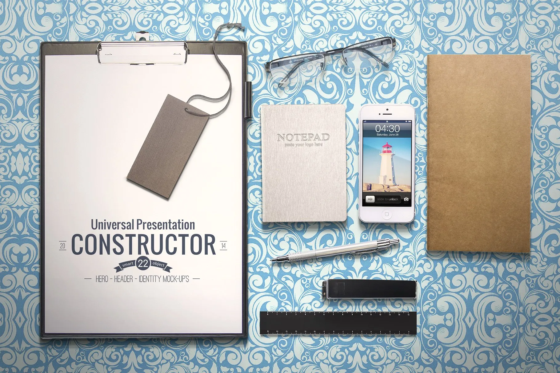 办公场景巨无霸样机模板 Hero Header Identity Mockups插图(1)