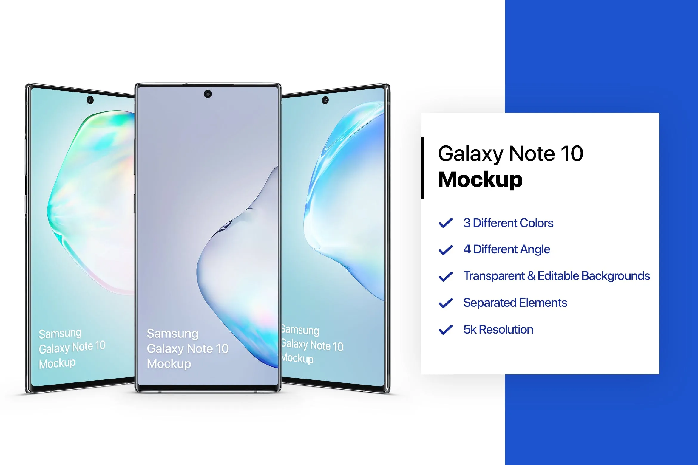 三星Galaxy Note 10手机样机模板 Samsung Galaxy Note 10 Mockup 1.0插图