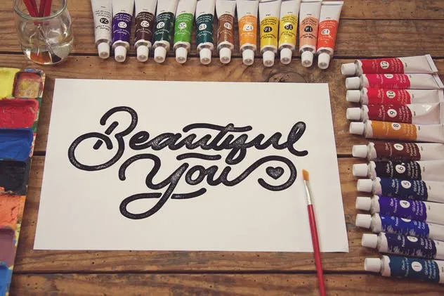 水彩画作品展览工作室场景样机 Sketchbook Paint Scene插图(2)