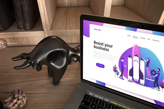 真实场景Macbook笔记本网页UI设计展示样机v1 MacBook Pro V.1插图(2)