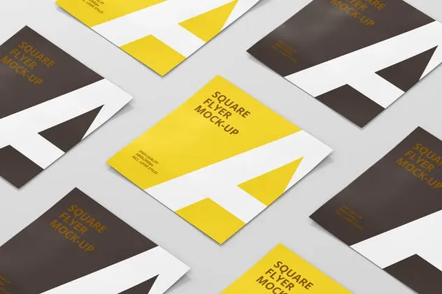 方形企业介绍宣传传单设计PSD样机 Square Flyer Mock-Up插图(10)