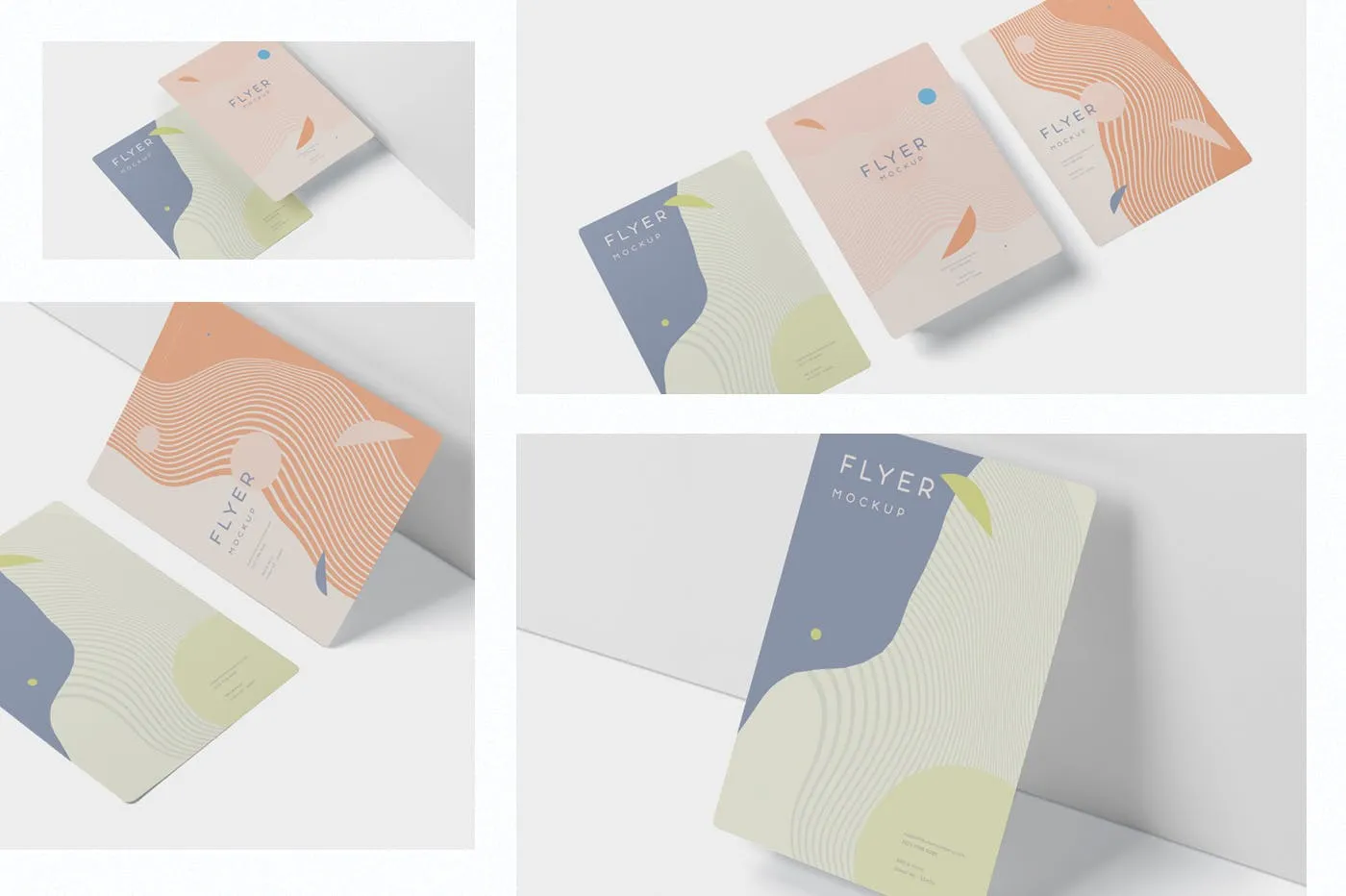 A4/A5尺寸圆角企业传单设计效果图样机 A4 / A5 Flyer Mockup Round Corner插图(1)