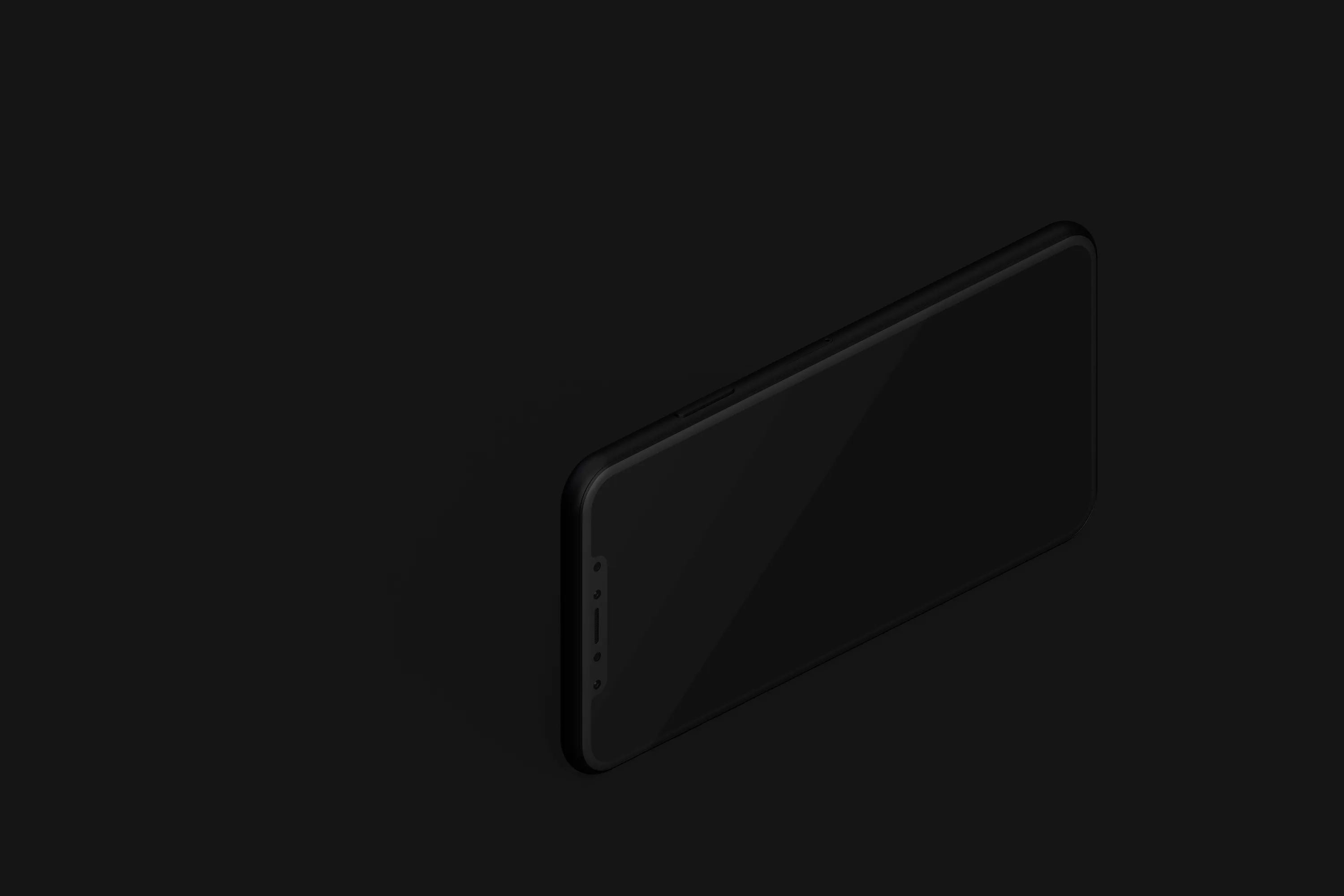 iPhone XS Max智能手机侧立左视图样机模板03 Isometric Clay iPhone XS Max Mockup, Left View 03插图(2)