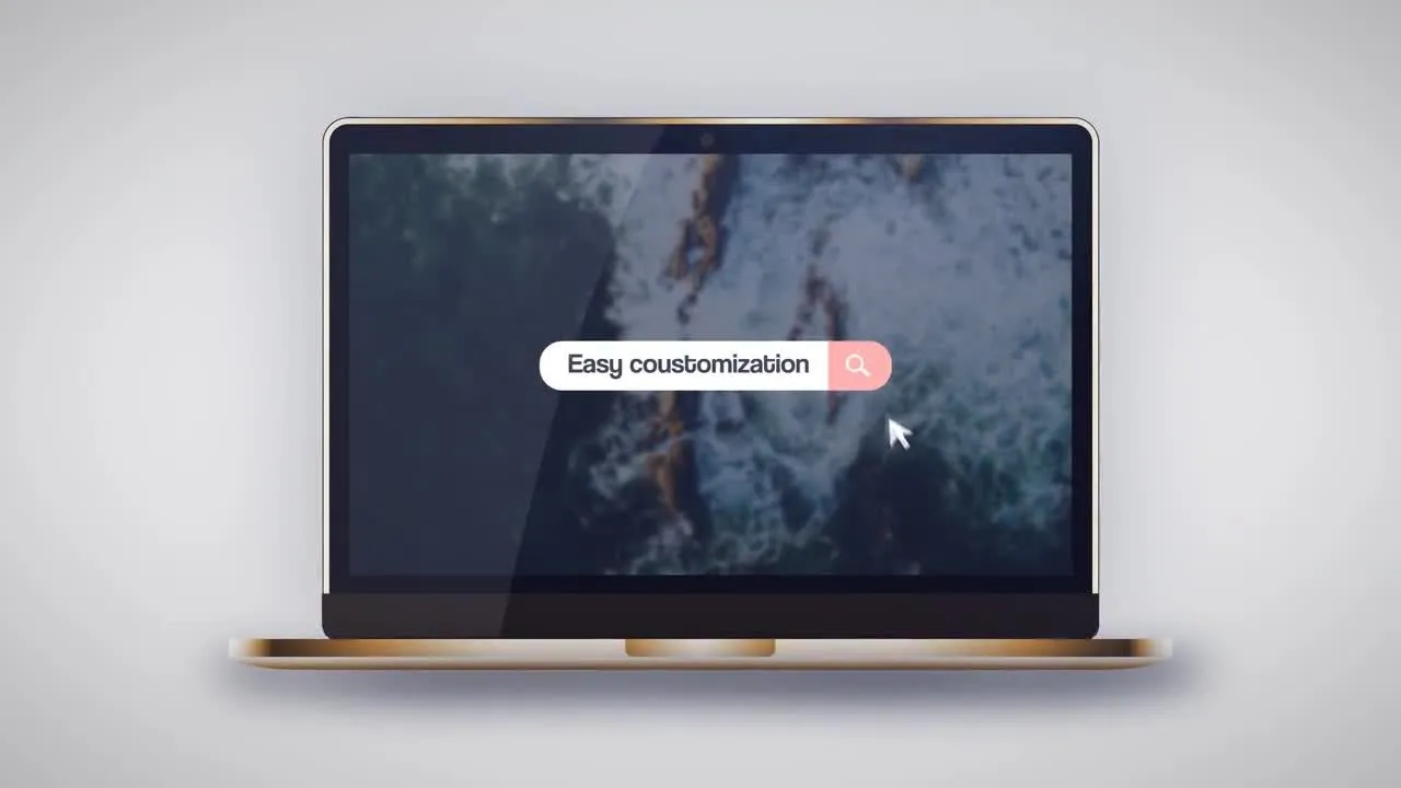 笔记本电脑logo展示像素设计精选AE模板