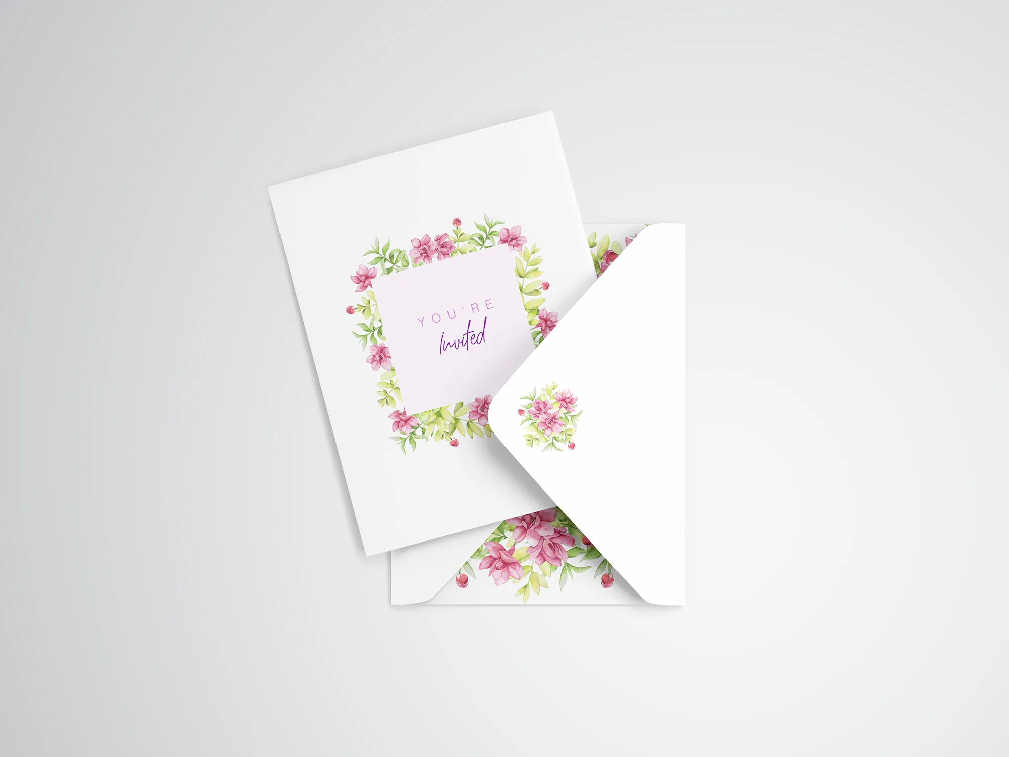 邀请卡&信封外观设计样机模板 Invitation Card Mockup插图