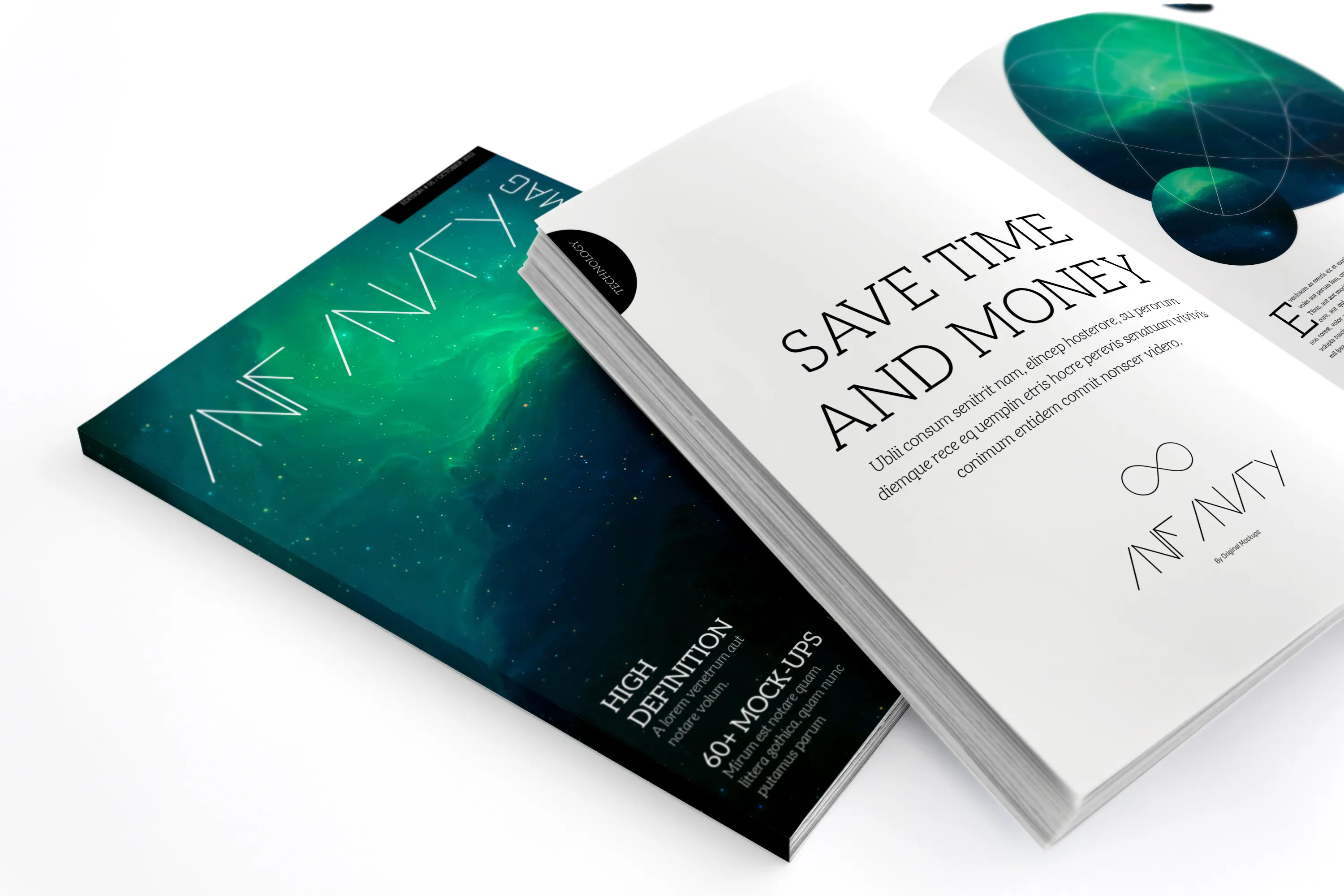 A4尺寸大小杂志内页＆封面设计效果图样机模板03 A4 Magazine Mockup for Spread Pageamp; Cover 03