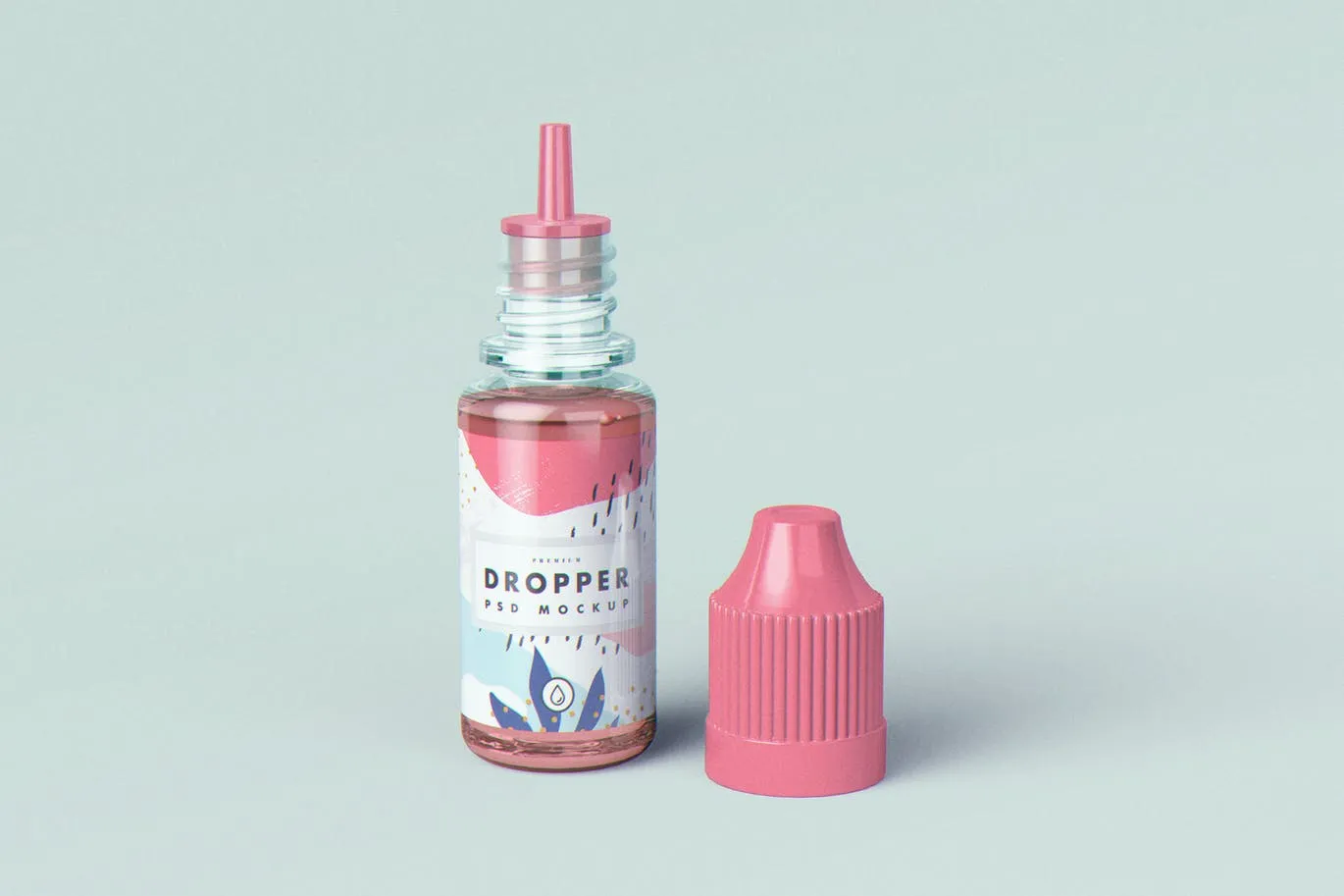 电子烟烟油滴管瓶外观设计样机模板 Vape Dropper Bottle MockUp