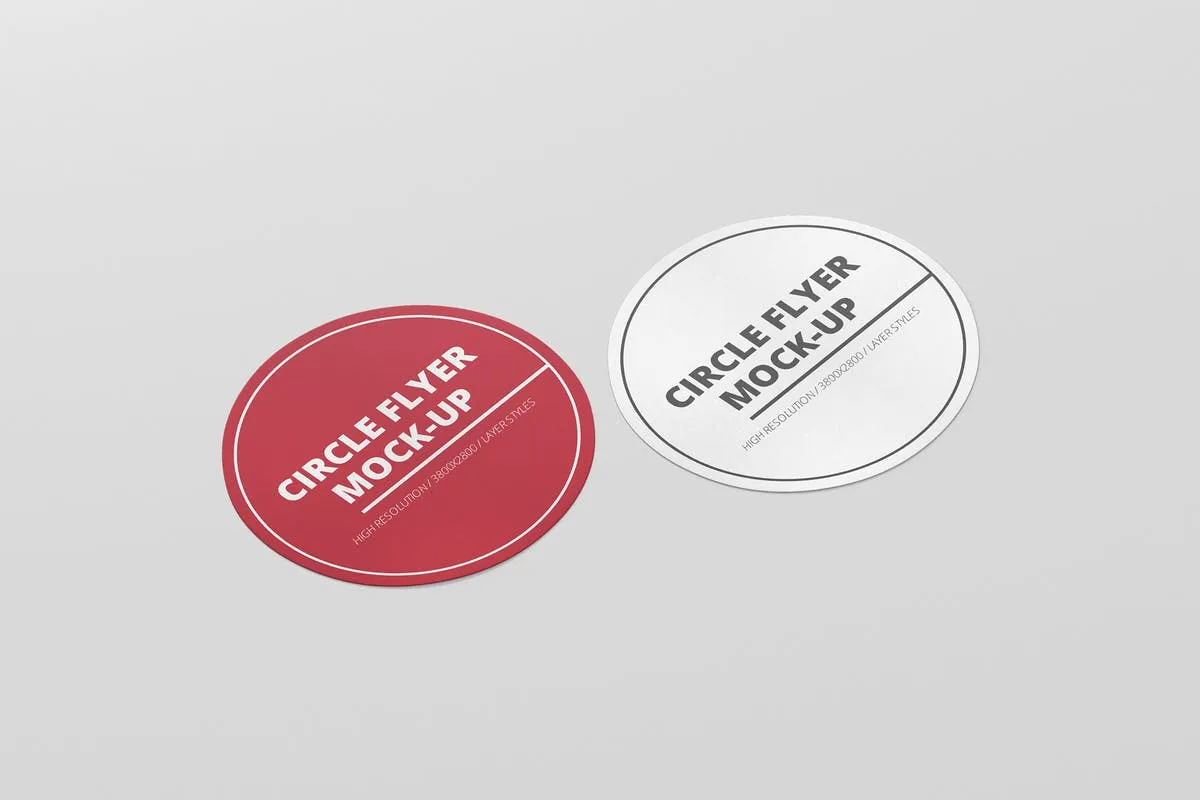 企业品牌迷你圆圈传单模板 Circle Flyer Mockup