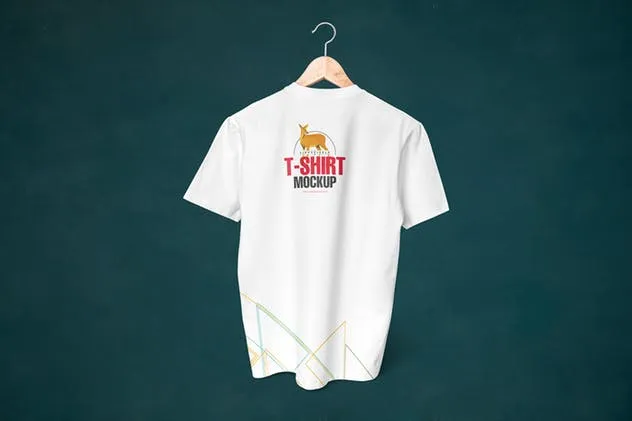 7组圆领时尚印花T恤服装设计样机 7 Round Neck T-Shirt Mockups插图(9)