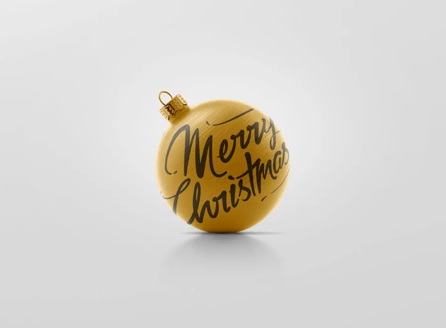 闪闪发光圣诞装饰球样机模板 Glitter Christmas Ball Mockup插图(4)