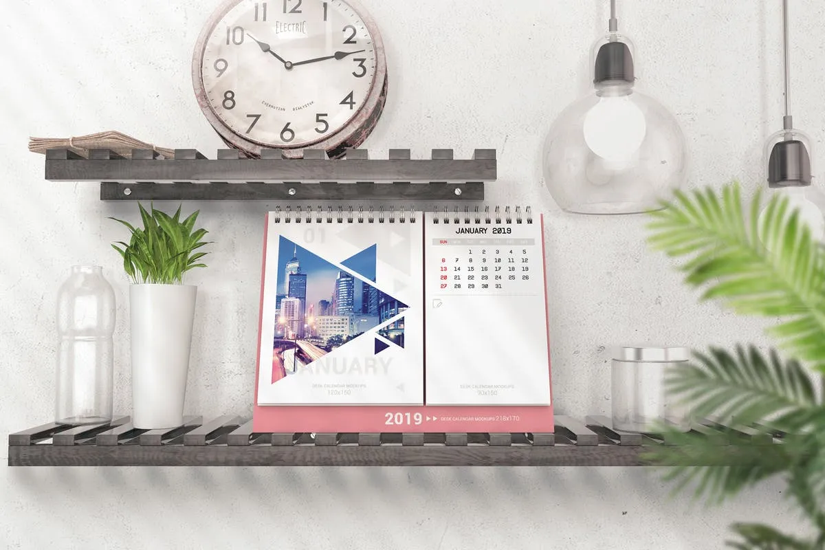 各式各样的桌面日历/台历设计展示样机模板 Various Desktop Calendars Mockup插图