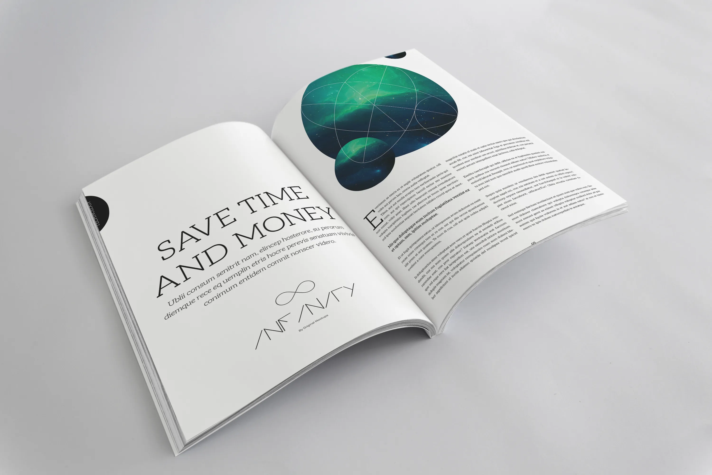 A4尺寸大小精品杂志封面设计效果图样机 A4 Magazine Mockup for Spread Page插图