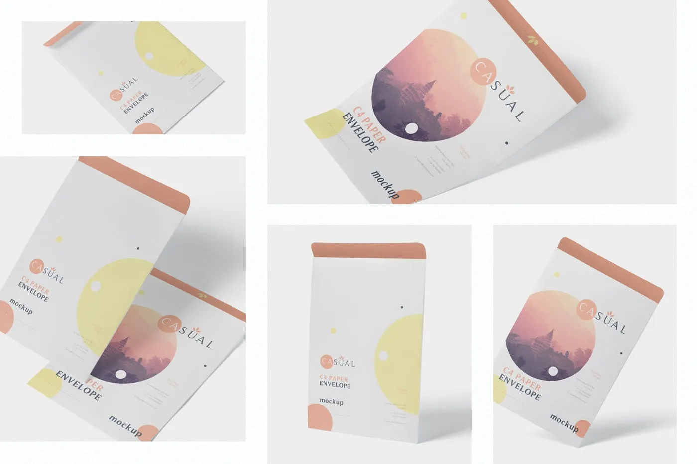 C4尺寸规格企业高端信封设计图素材库精选 Envelope C4 Mock-Up Set插图(1)