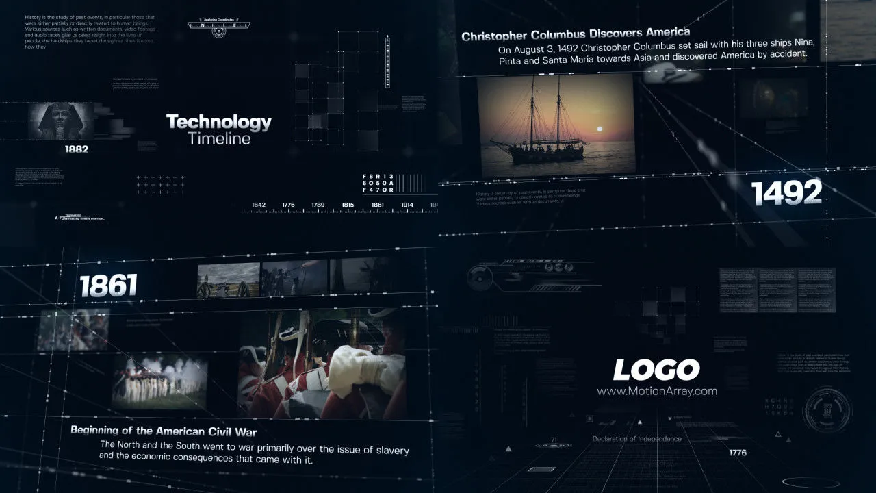 复杂的技术时间表像素设计精选AE模板