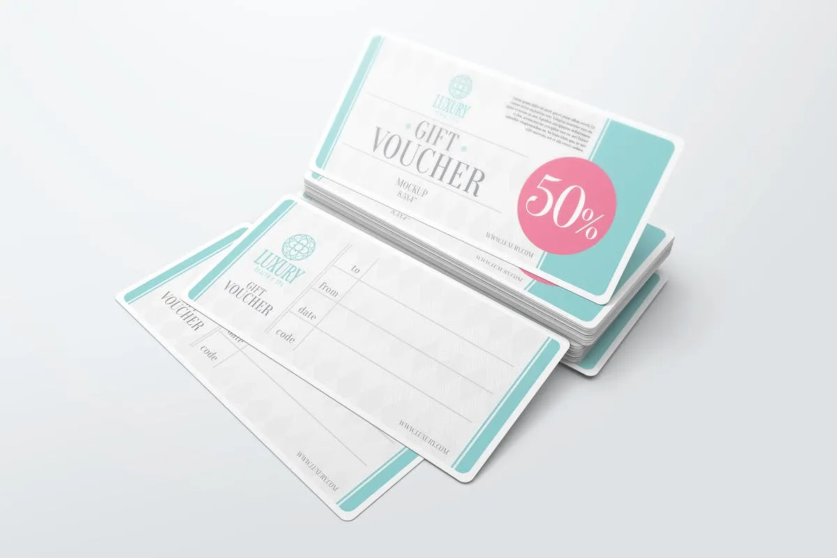 礼品券/优惠券样机Vol.2 Gift Voucher Mockups 2