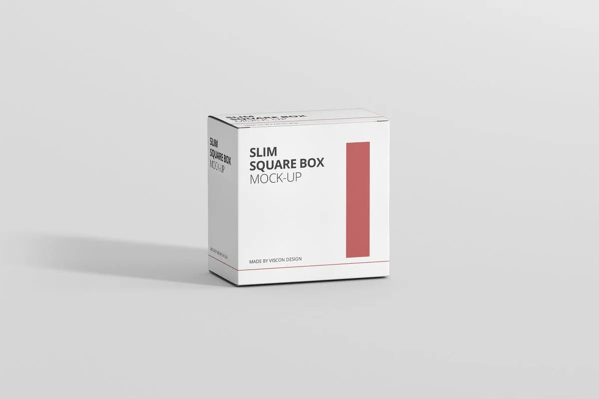 方形薄纸盒包装盒样机 Package Box Mockup#8211; Slim Square