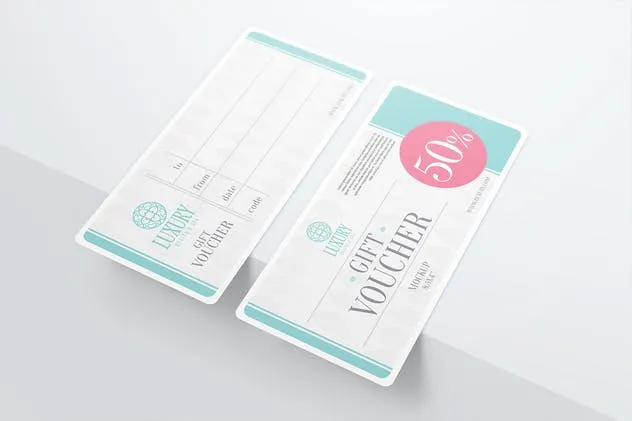 礼品券/优惠券样机Vol.2 Gift Voucher Mockups 2插图(5)