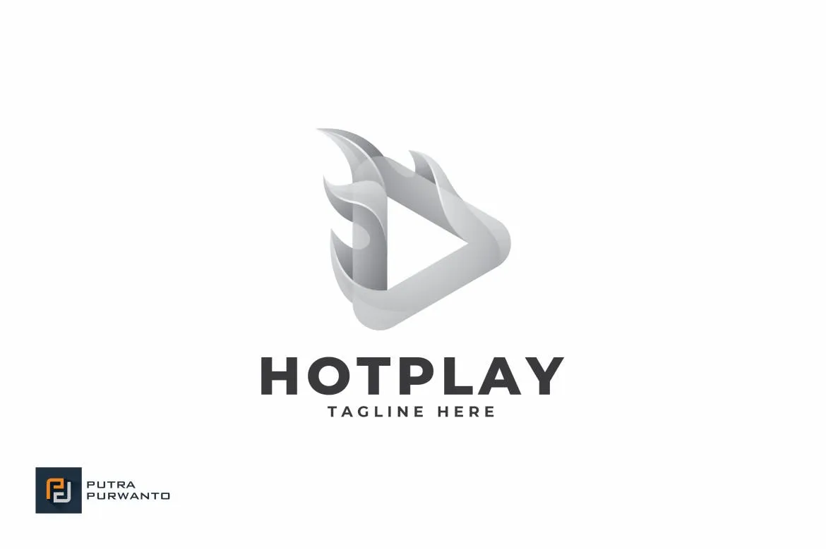 播放器/多媒体品牌Logo设计素材库精选模板 Hot Play – Logo Template插图(2)