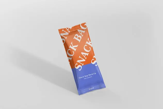 小尺寸糖果零食袋包装样机 Snack Foil Bag Mockup – Slim Size插图(3)