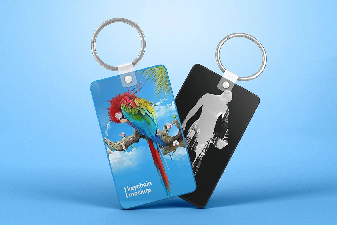 钥匙扣吊牌设计素材库精选模板 Keychain Mockup插图(3)