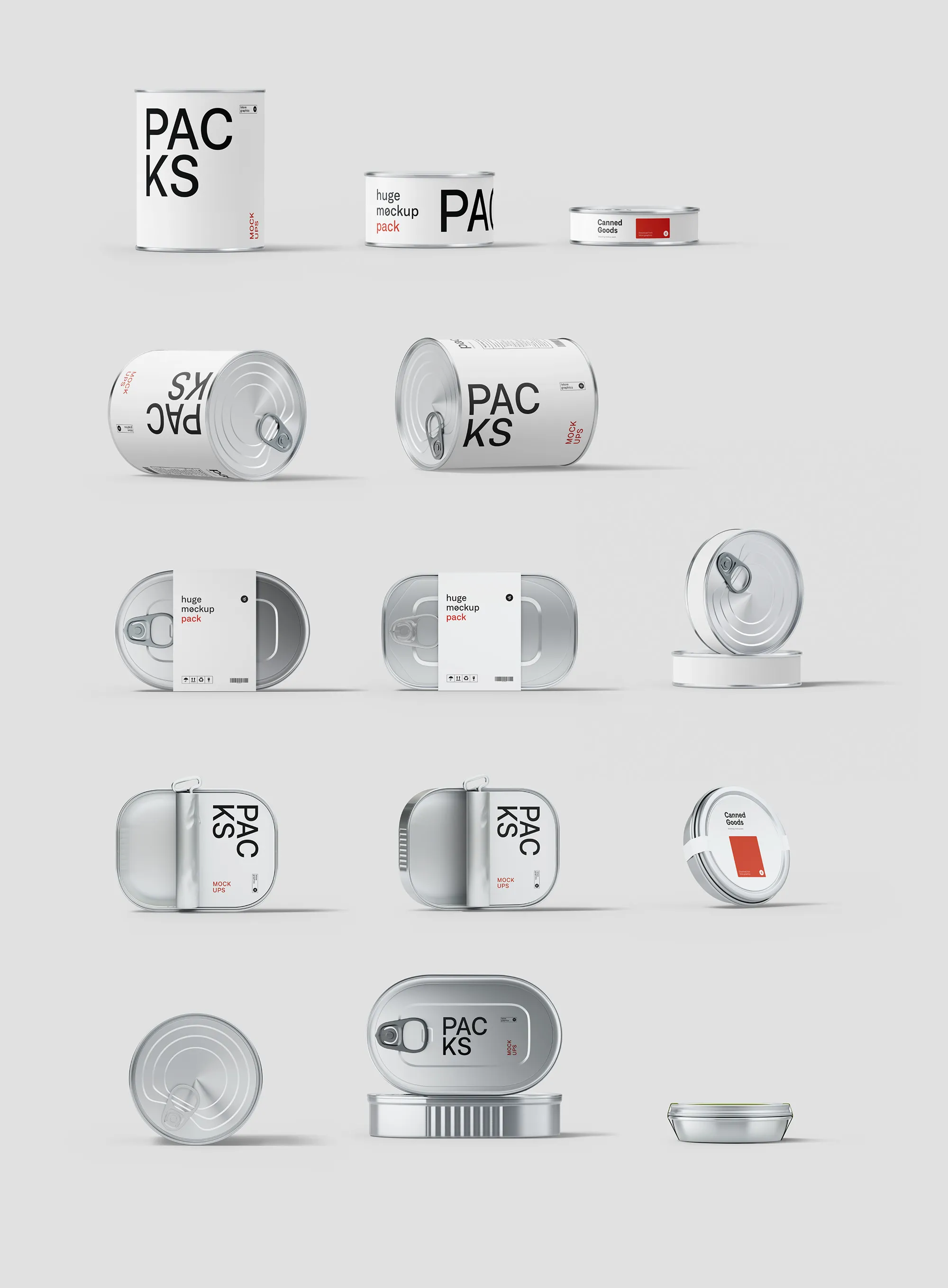 铁盒罐头包装样机模板Tin Boxes and Canned Goods Mockups插图(4)