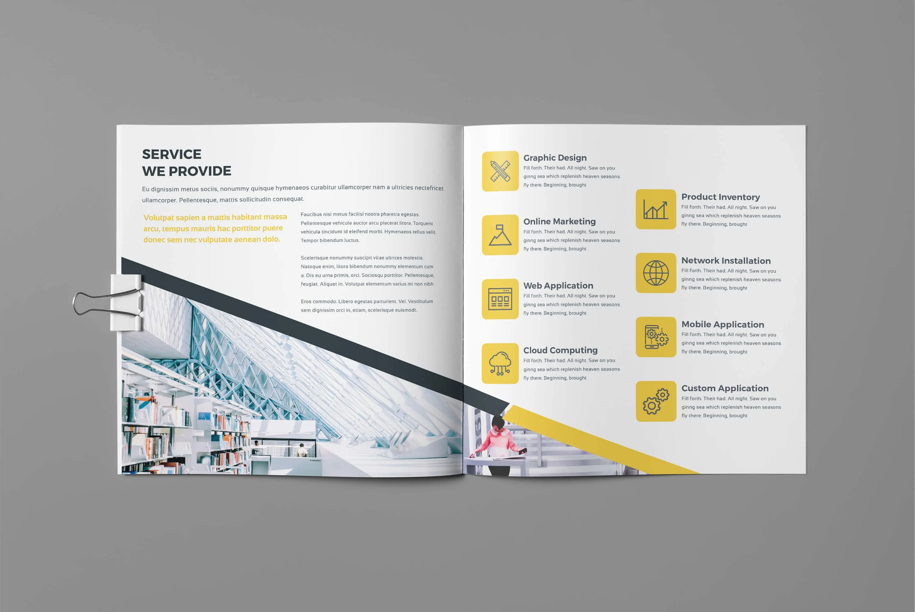 专业极简的公司简介画册模板下载 Company Profile Square [indd]插图(4)