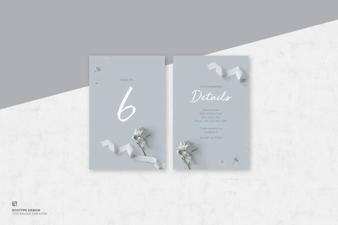 折纸艺术装饰风格婚礼邀请设计套件 Wedding Invitation Suite插图(6)