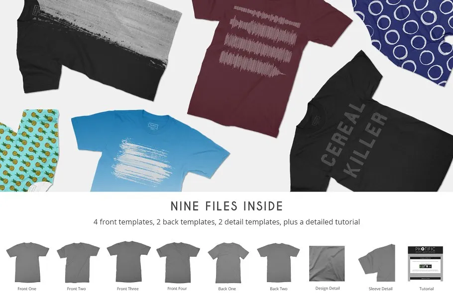 T恤样机模板 T-Shirt – Apparel Mockups插图(1)