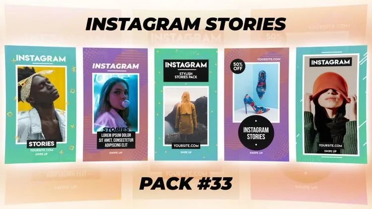 照片墙故事包富有创意的像素设计精选AE模板