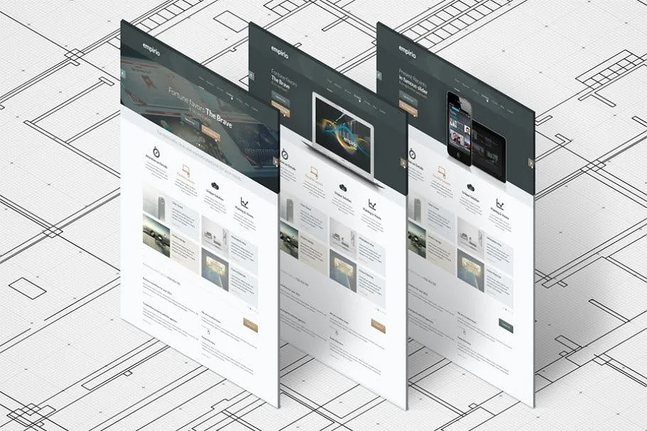 A4传单印刷效果图等距网格样机模板 Isometric A4 Paper Mockup插图(1)