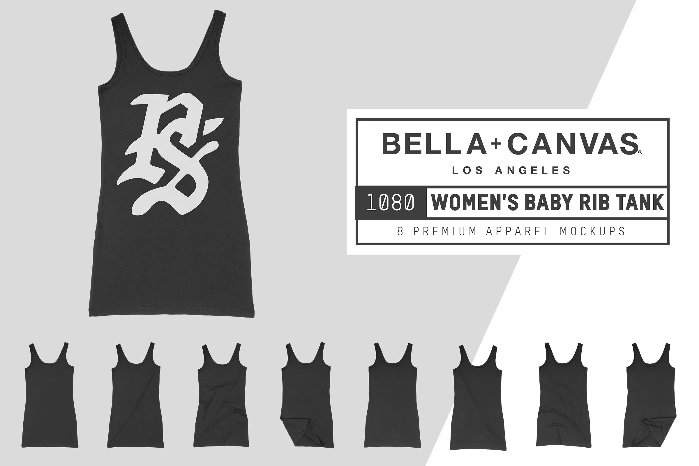 女士吊带背心服装样机 Bella Canvas 1080 Women#8217;s Rib Tank
