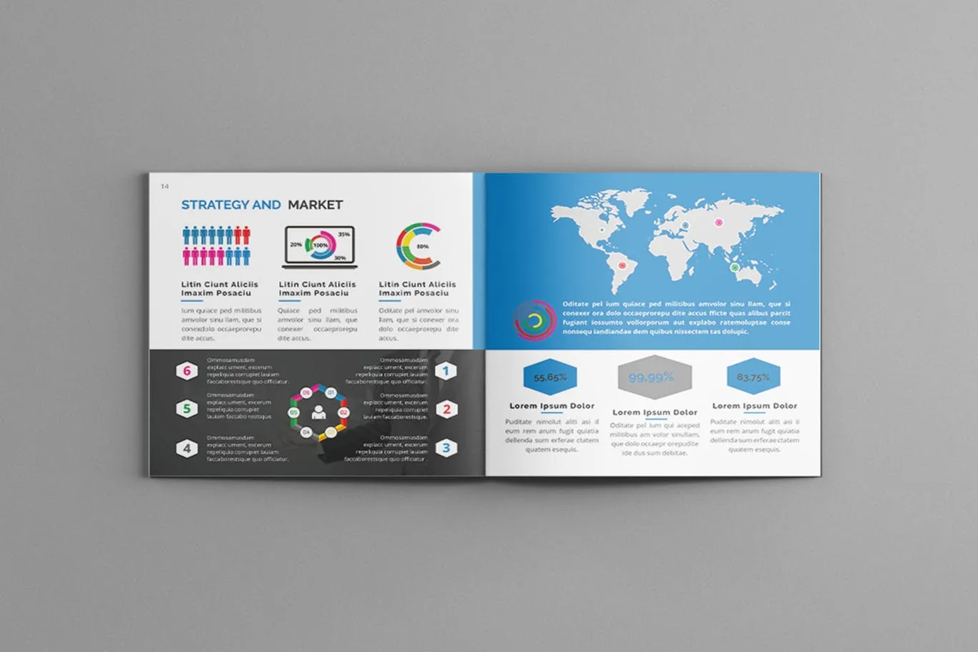 高端时尚简约商务高科技质感的画册品牌手册房地产楼书杂志书籍装帧设计模板（indd）插图(2)