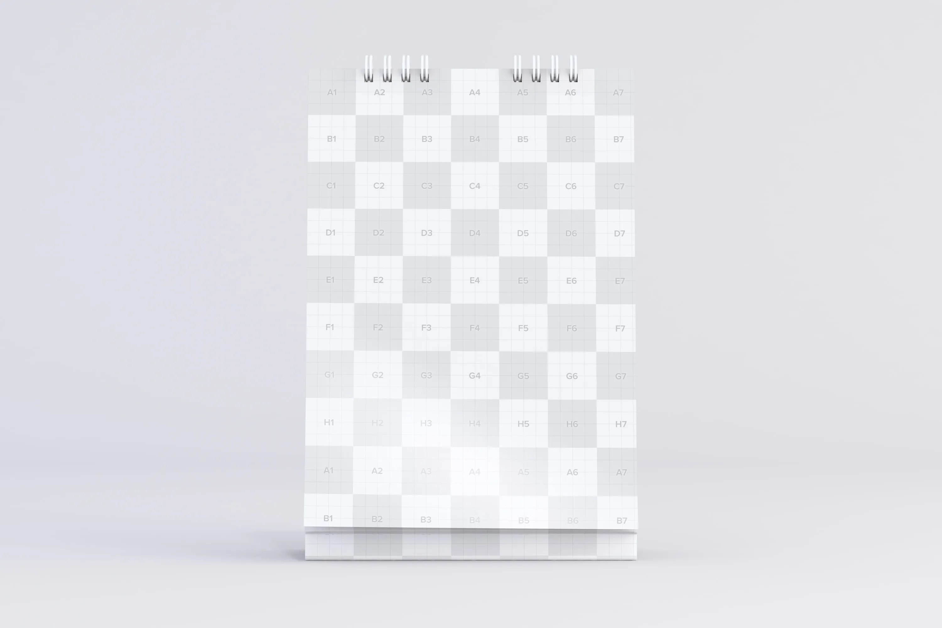 纵向桌面日历设计前视图样机模板 Desktop Portrait Calendar Mockup in Front View插图(1)