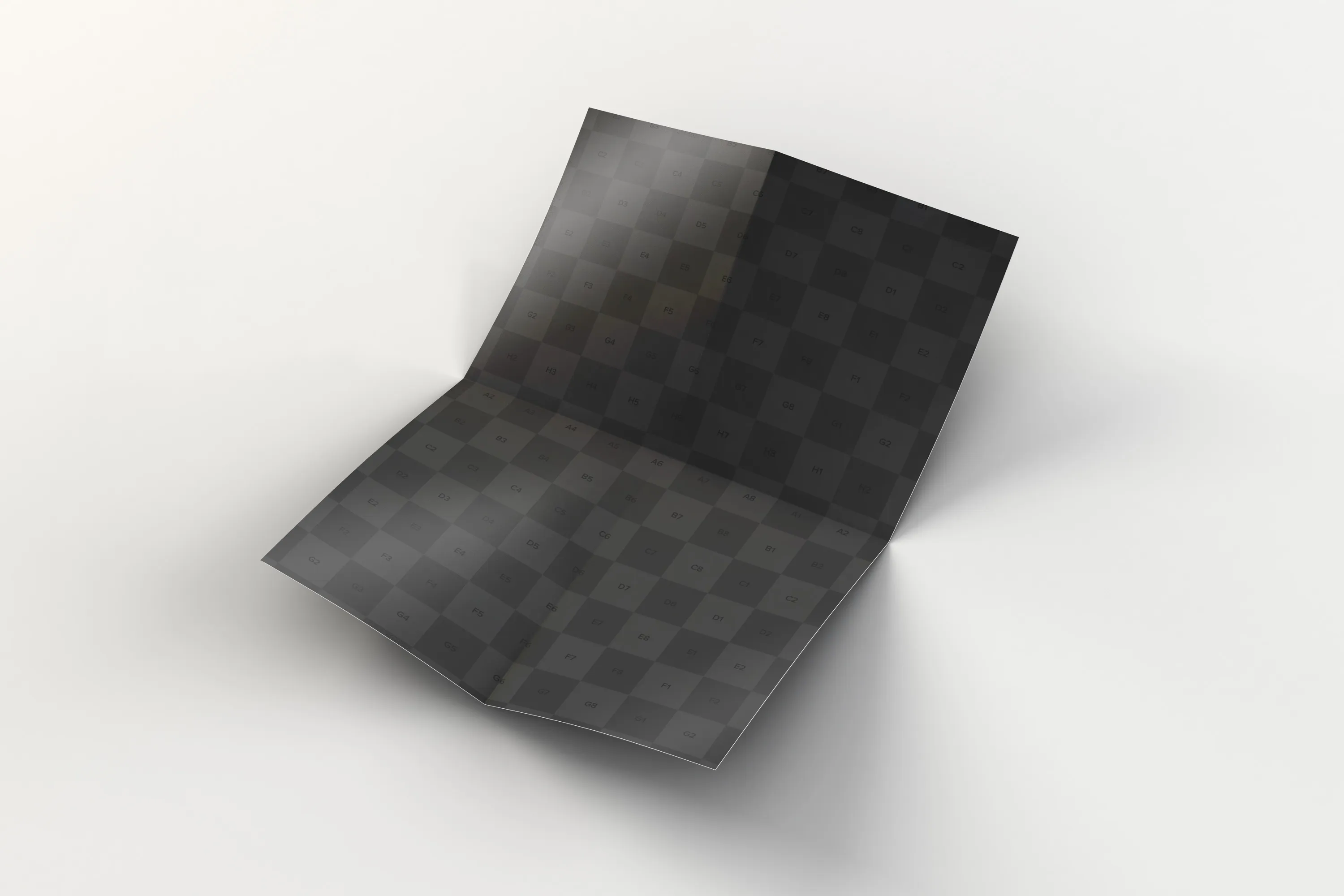 折叠展开效果A4纸张样机模板 Unfolded A4 Paper Mockup