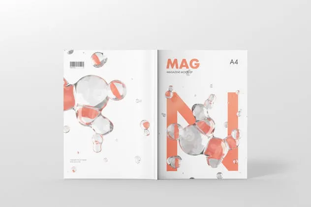 高品质A4杂志印刷品样机模板 Magazine Mockup – A4 210×297 mm插图(6)