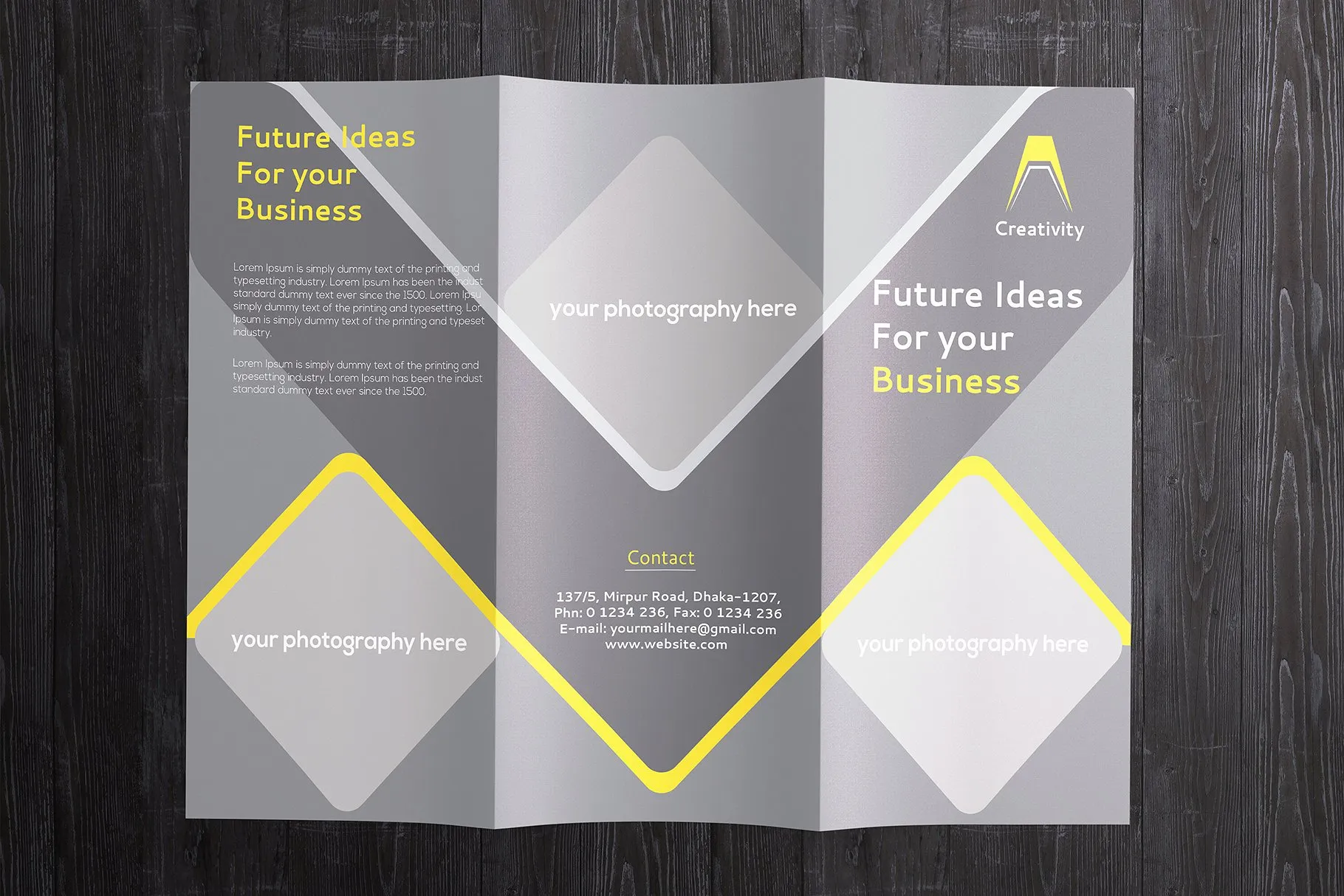 产品企宣三折小册子样机模板 Letter-fold brochure Mockups v.1插图(3)