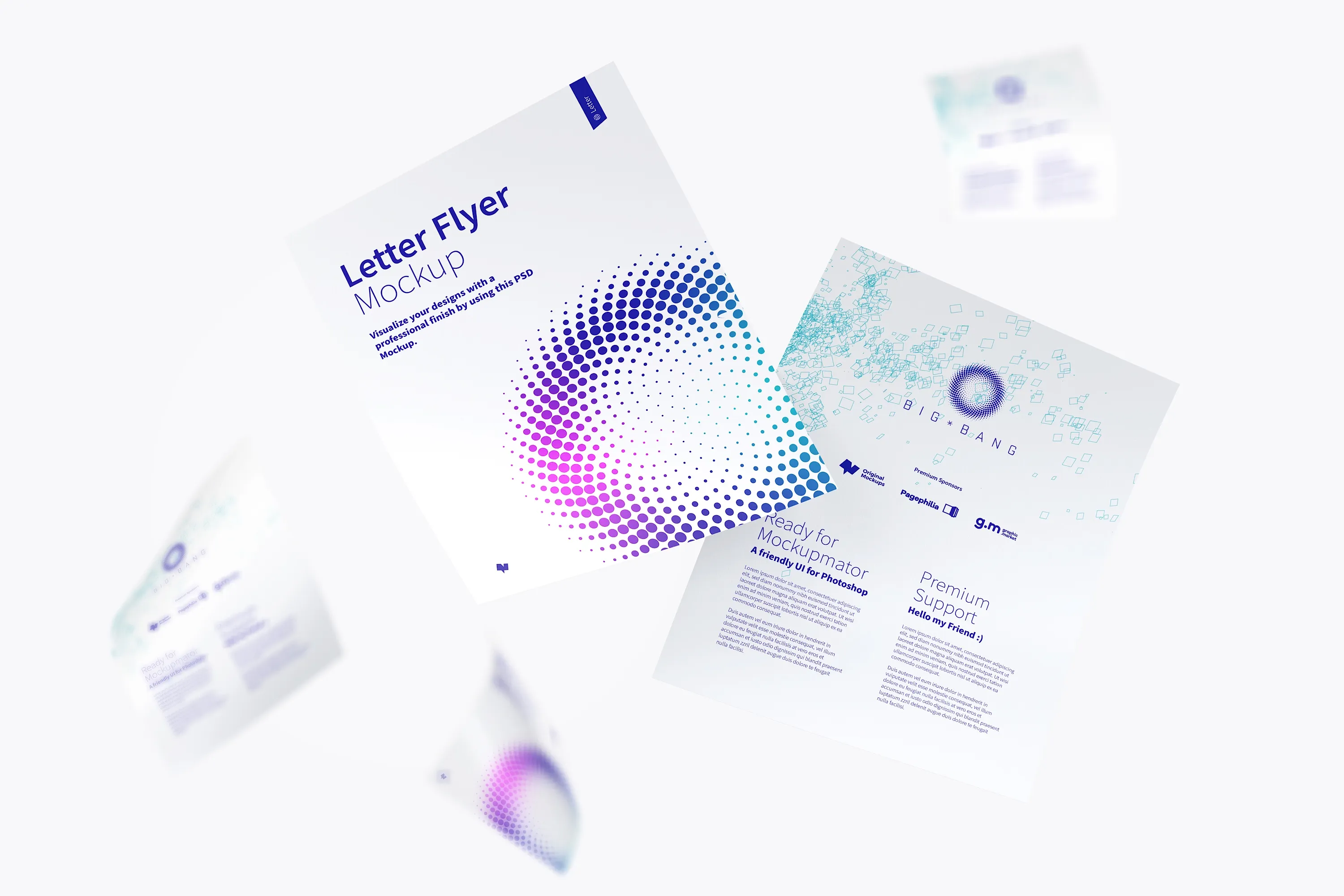 信纸规格企业宣传传单设计效果图样机01 Letter Flyer Mockup 01