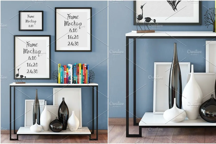 室内艺术品画框样机模板05 Interior Frame Mockup – 05 (1 PSD)插图