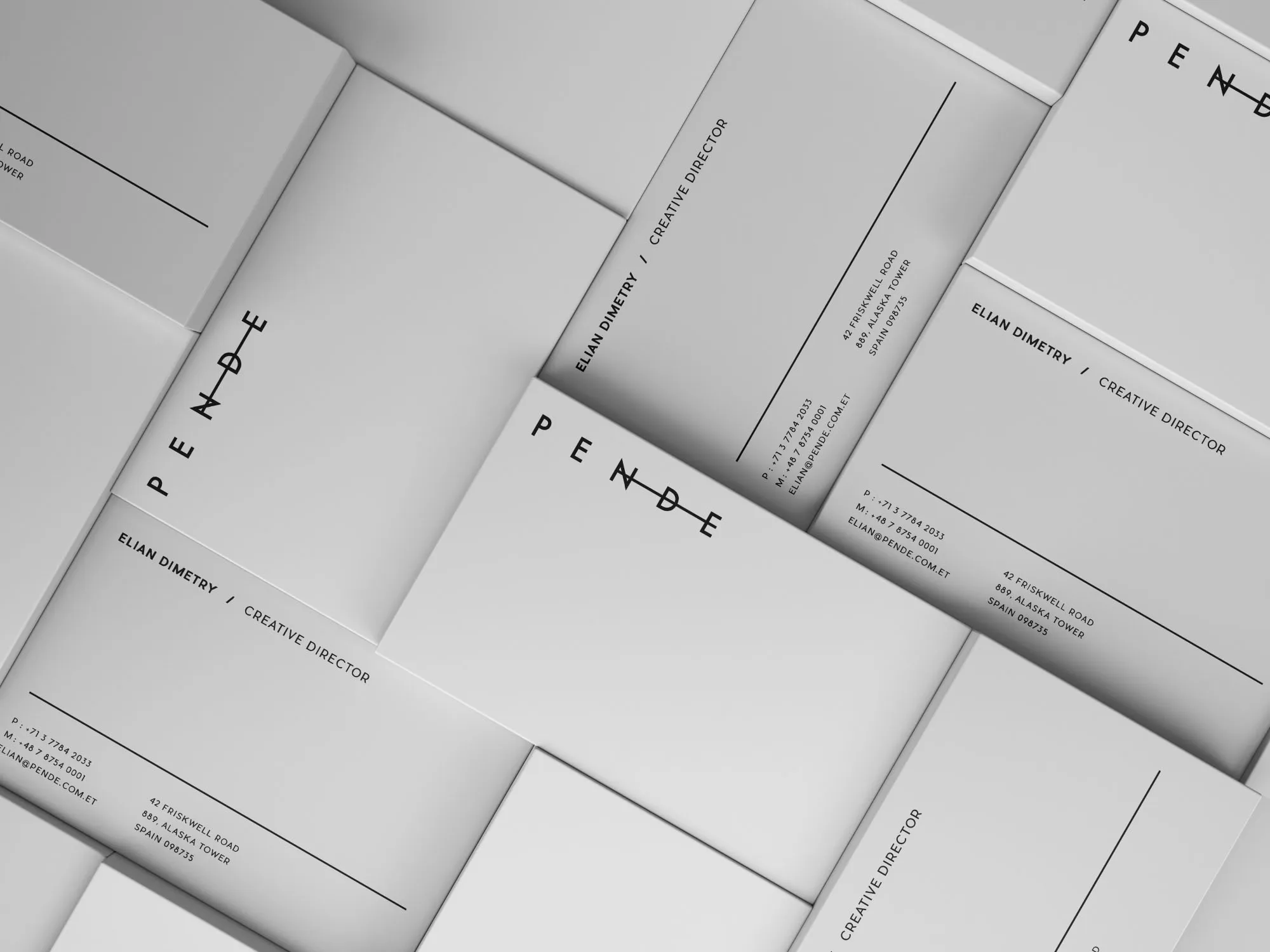 企业名片设计水平和垂直预览效果样机 Horizontalamp; Vertical Business Cards Mockup
