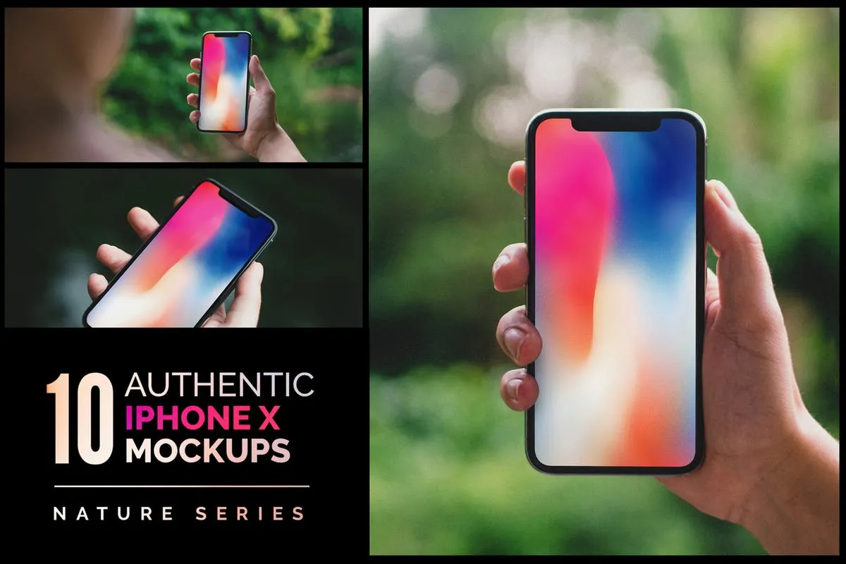 10款手持真实iPhone X设备展示样机模板 10 Authentic iPhone X Mockups