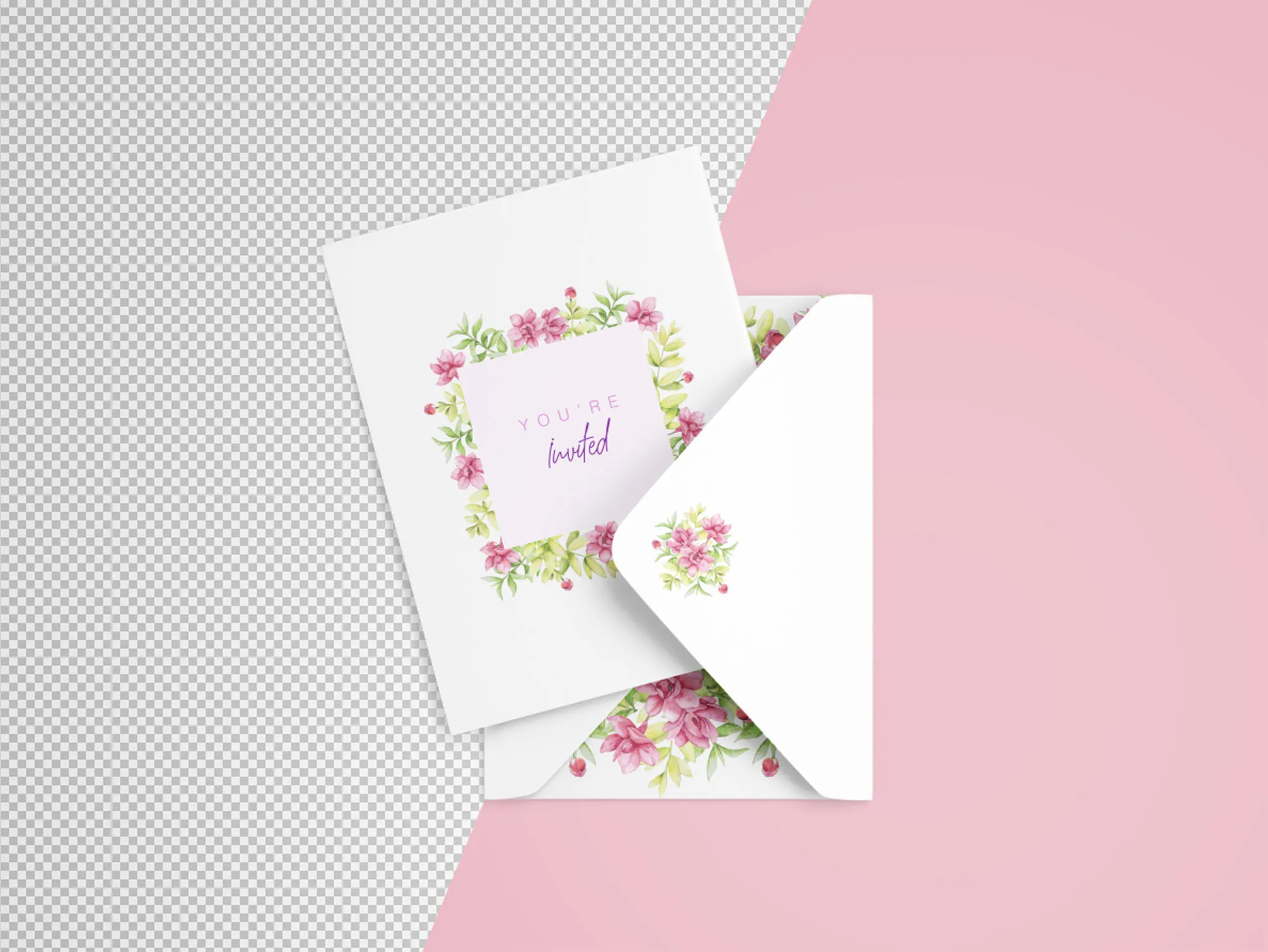 邀请卡&信封外观设计样机模板 Invitation Card Mockup插图(1)