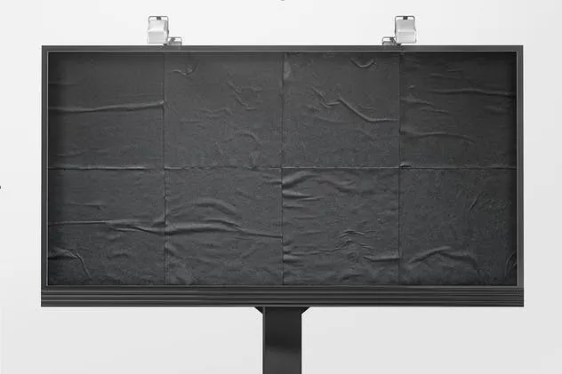 胶合纸效果广告牌样机 Billboard With Glued Paper Effect Mockups插图(6)