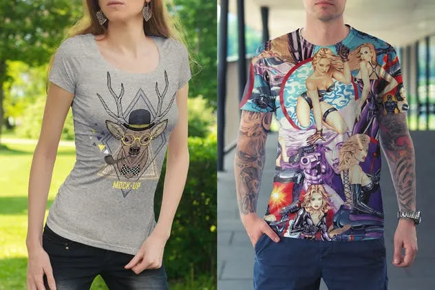 潮流时尚T恤都市版服装样机 T-Shirt Mockup / Urban Edition插图(2)