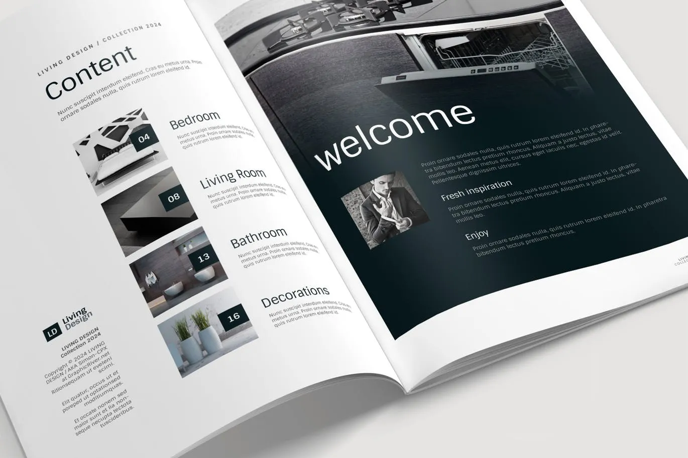 生活家居品牌产品目录/画册设计模板 Living Design – Product Catalog Template插图(1)