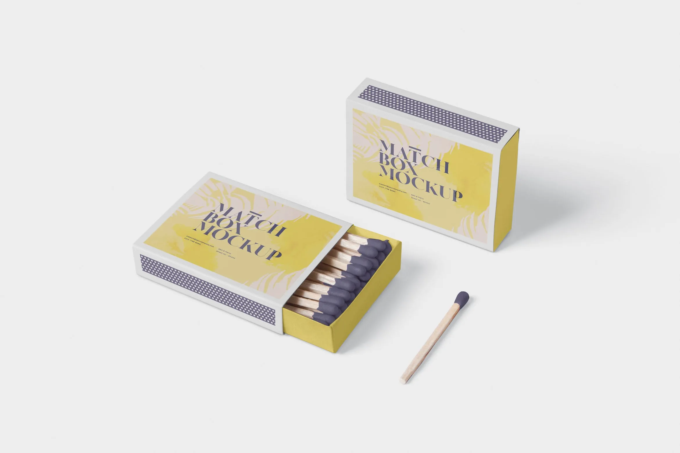 火柴盒外观设计样机模板 Match Box Mock-Up Set插图